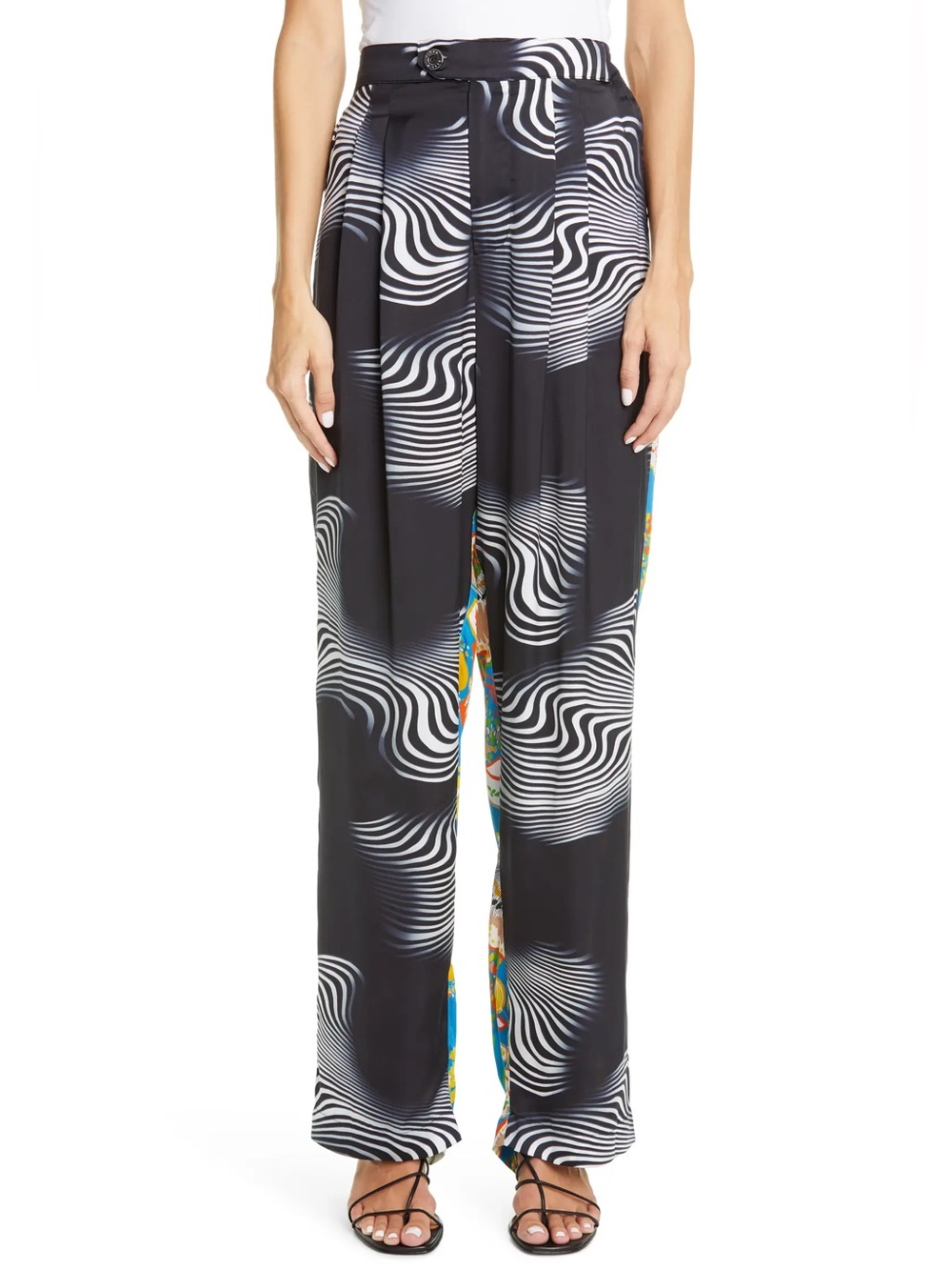 Simon Miller Echo High Waist Wide Leg Satin Trousers Small